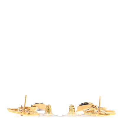 Chanel Resin CC Drop Earrings Gold Black 3 of 4
