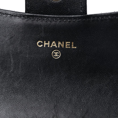 Chanel Lambskin Quilted Flap Card Holder Wallet Black 6 of 12
