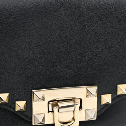 Valentino Garavani Vitello Mini Rockstud Flap Saddle Crossbody Bag Black 12 of 13