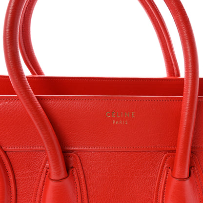 Celine Drummed Calfskin Micro Luggage Vermillion 7 of 9