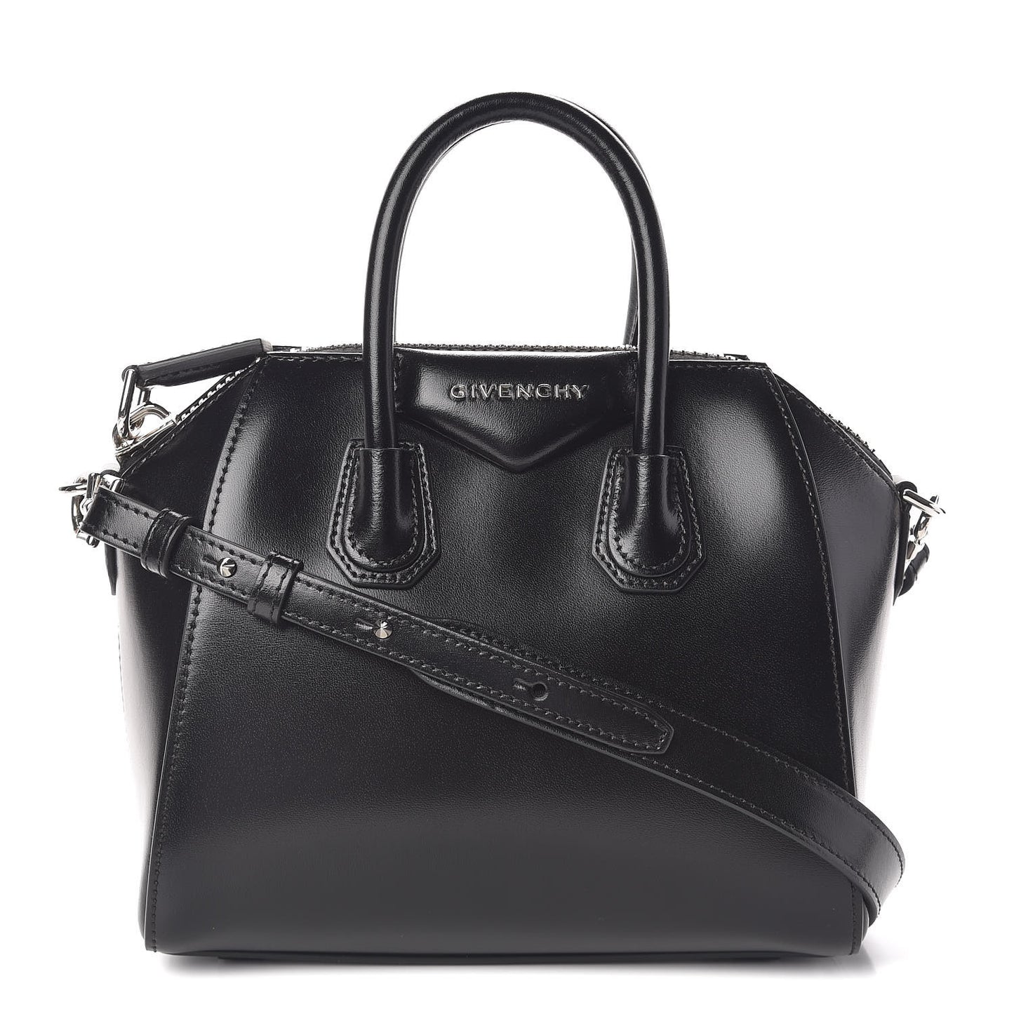 Shiny Lord Calfskin Mini Antigona Black