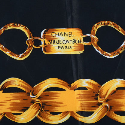 Chanel Silk 31 Rue Cambon Scarf Black Gold 5 of 6