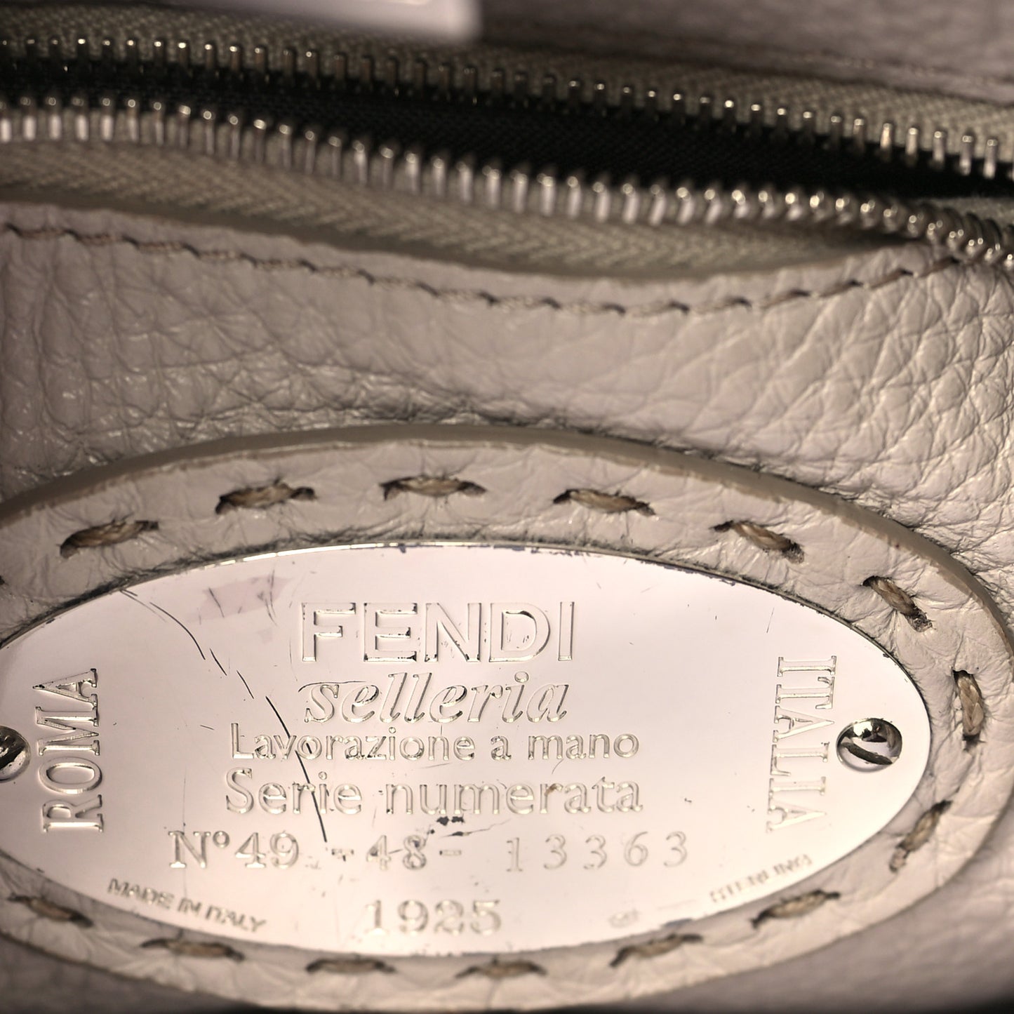 Cuoio Romano Selleria Bi-Color Mini Peekaboo Iconic Satchel Bordeaux Grigio Polvere