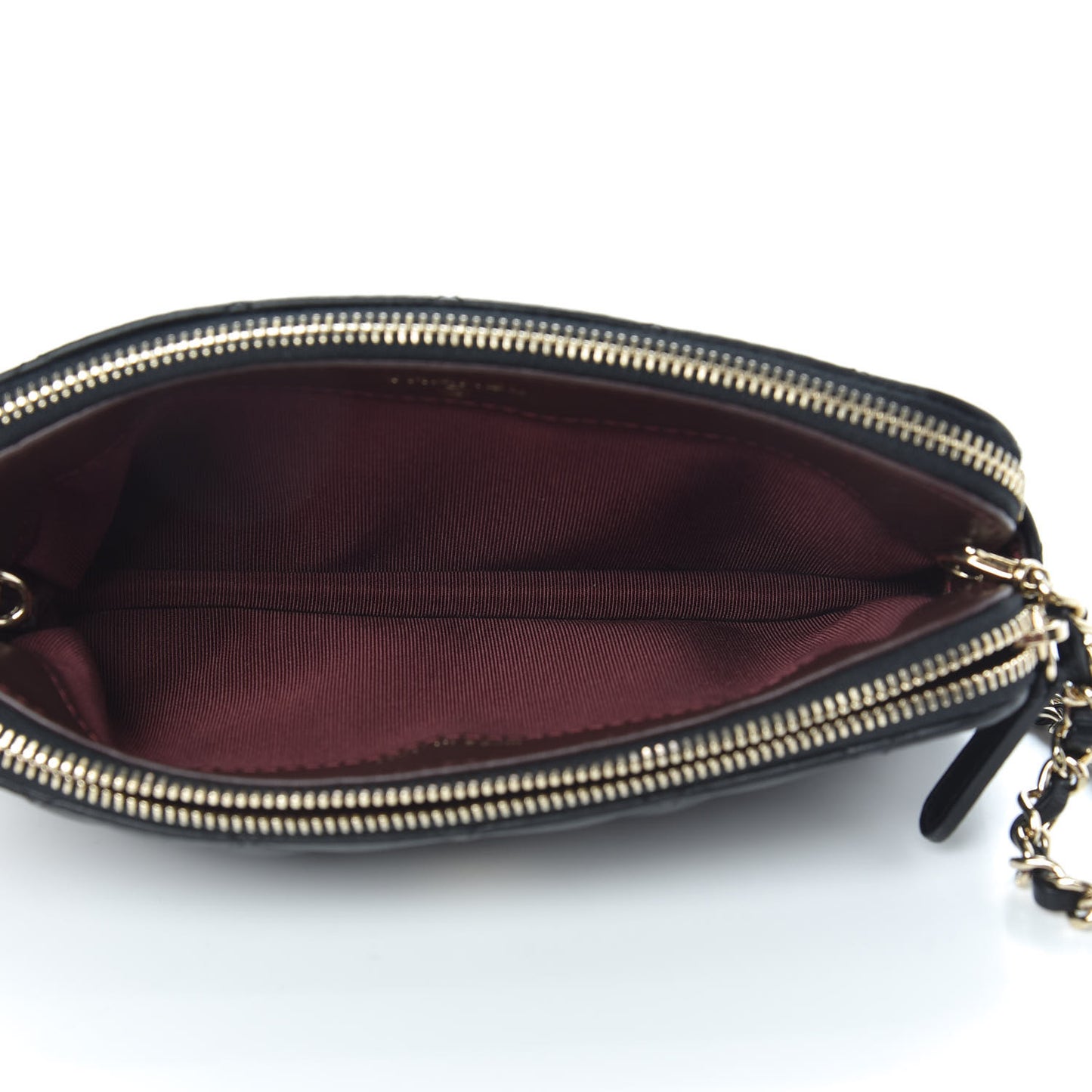 Lambskin Quilted Small Clutch With Chain Black