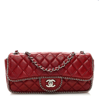 Chanel Lambskin Quilted Madison Chain Trim Flap Dark Red 1 of 9