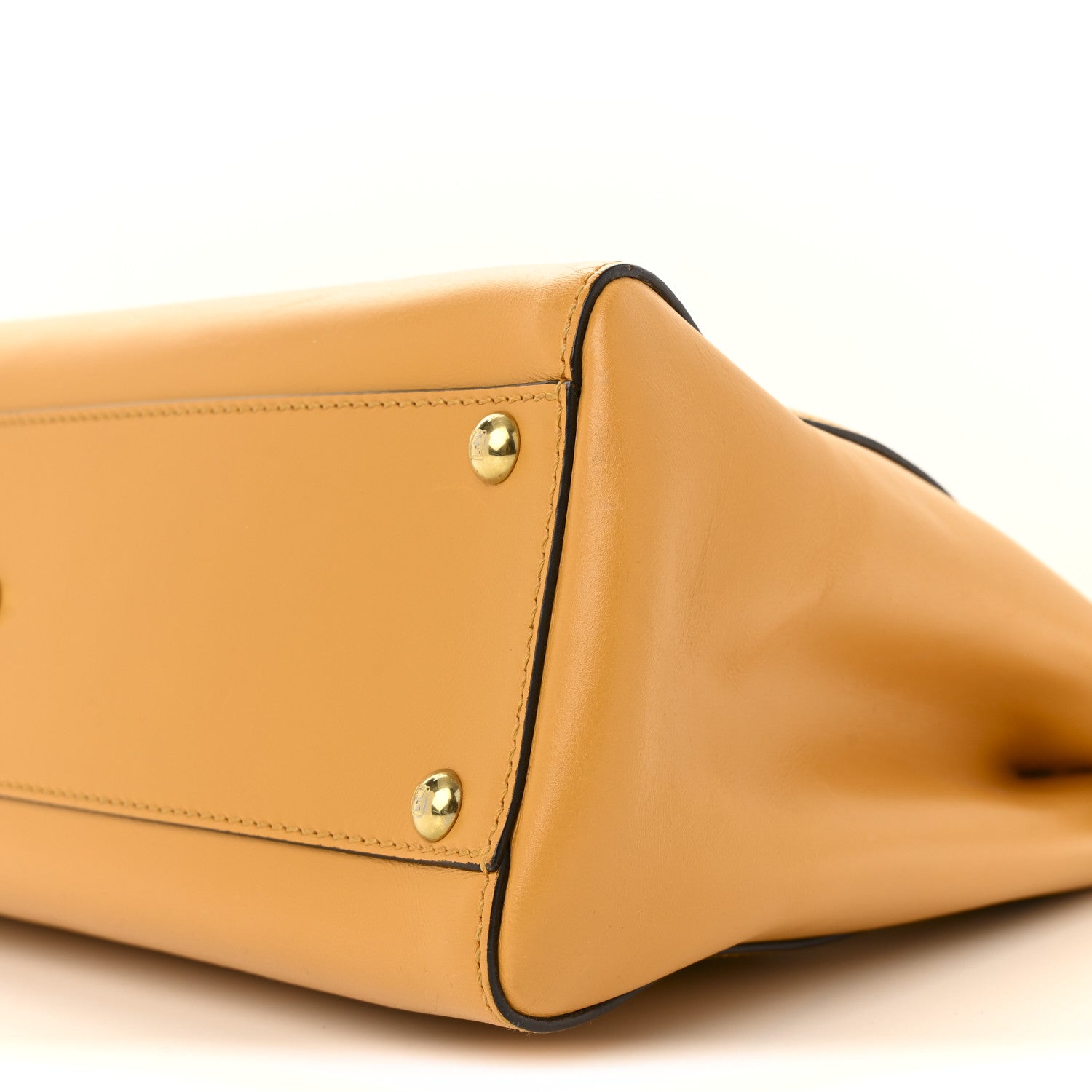 Fendi Vitello Morgan Fabric Jacquard Pequin Medium Peekaboo Iconic Satchel Giallo Syrup Tobacco Black 9 of 11