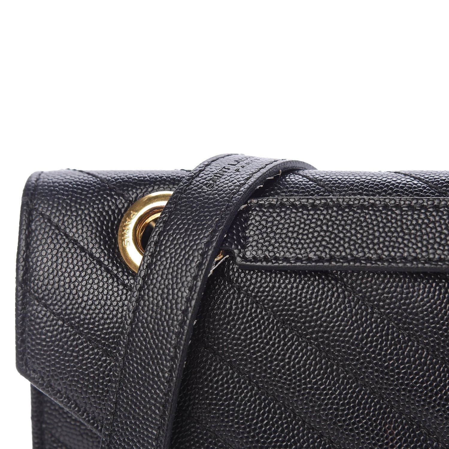 Saint Laurent Grain De Poudre Matelasse Chevron Large Monogram Satchel Black 15 of 19