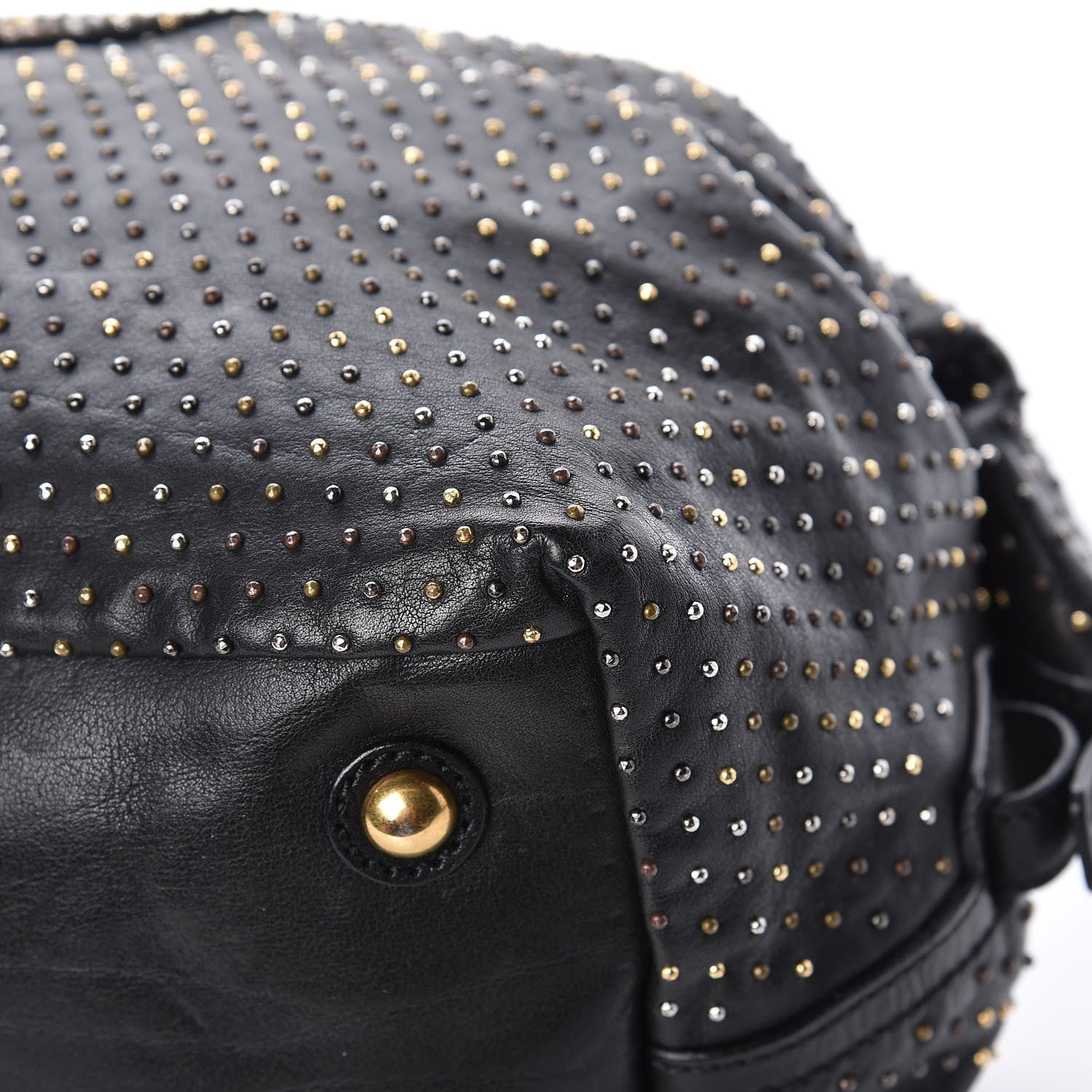 Saint Laurent Calfskin Rock Studded Easy Sac Black 13 of 14