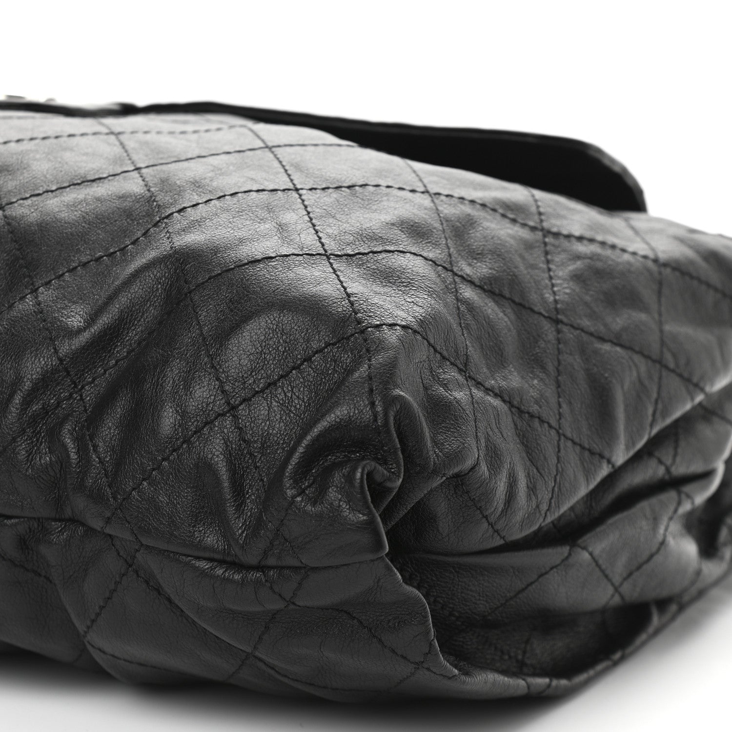 Chanel Vinyl Calfskin Quilted Flap Messenger Black 14 of 15