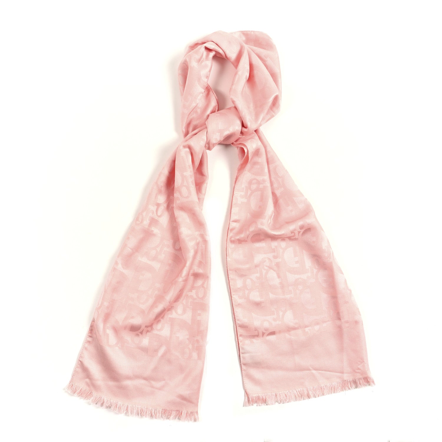 Christian Dior Silk Wool Oblique Scarf Pink 1 of 3