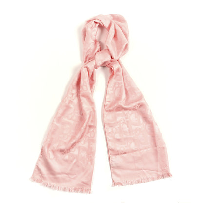 Christian Dior Silk Wool Oblique Scarf Pink 1 of 3