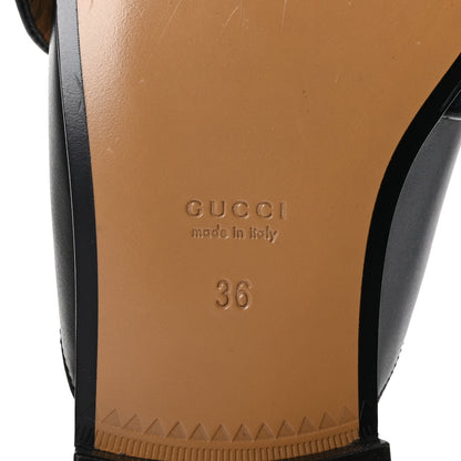 Gucci Calfskin Web Womens Peyton GG Slippers 36 Black 8 of 9