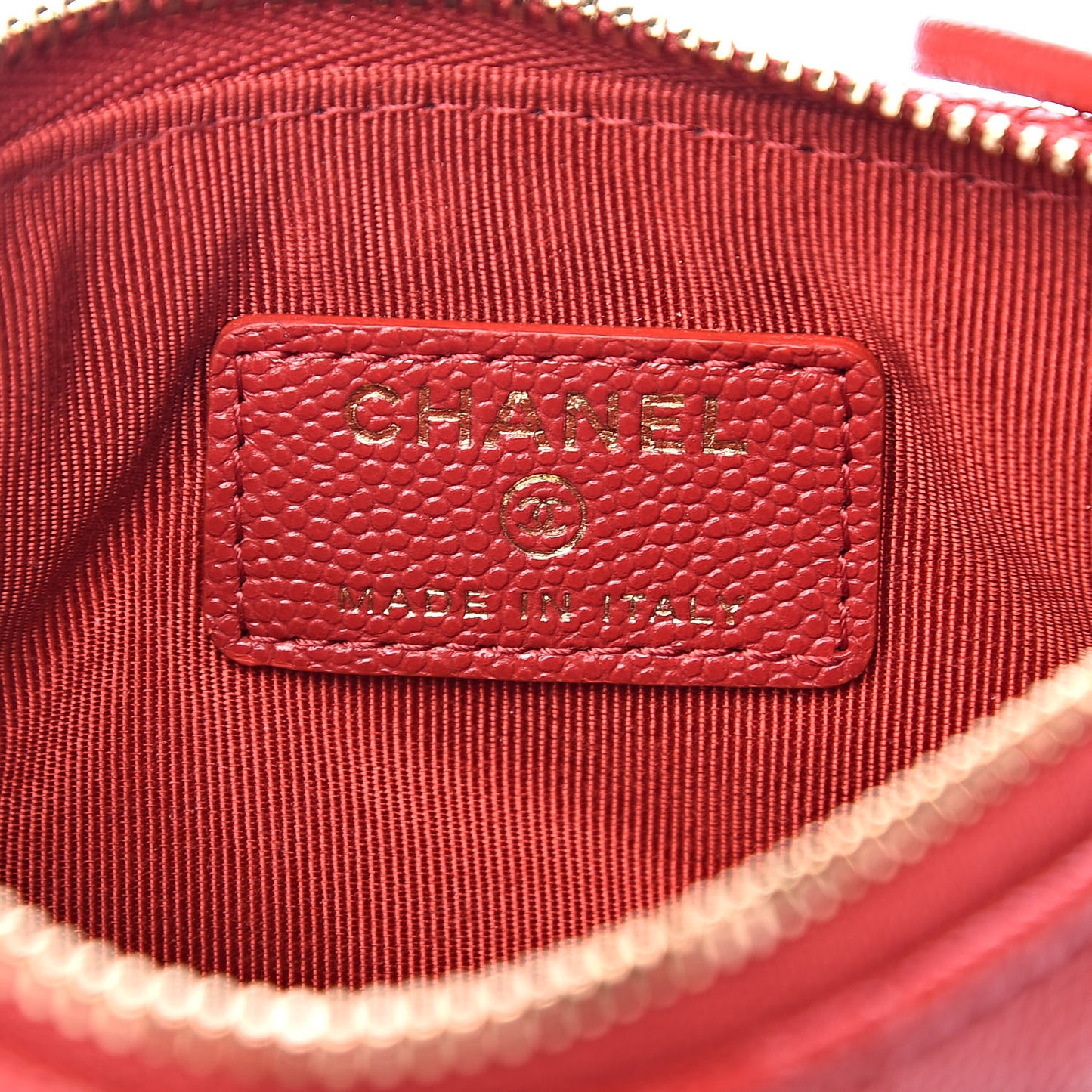 Caviar Quilted Small Cosmetic Case Red