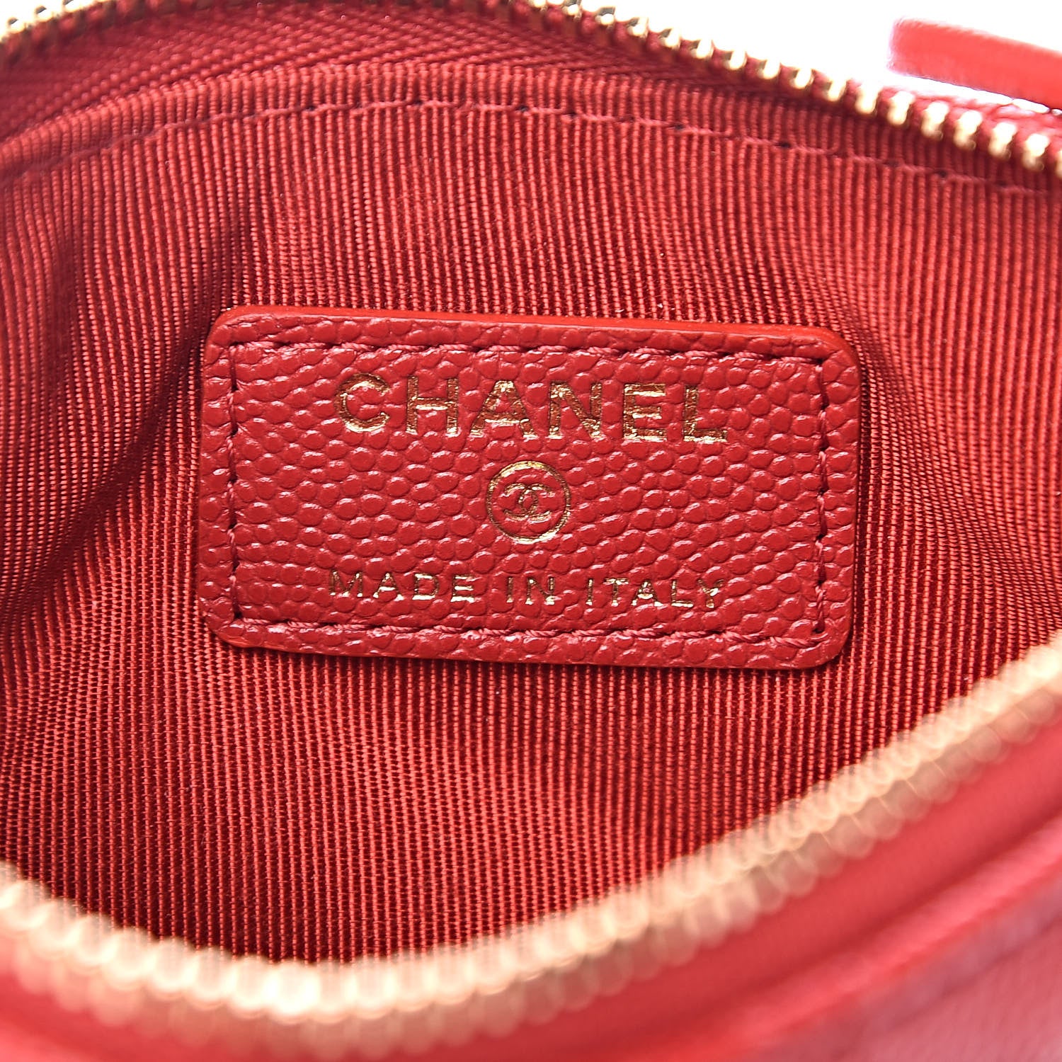 Chanel Caviar Quilted Small Cosmetic Case Red 6 of 8
