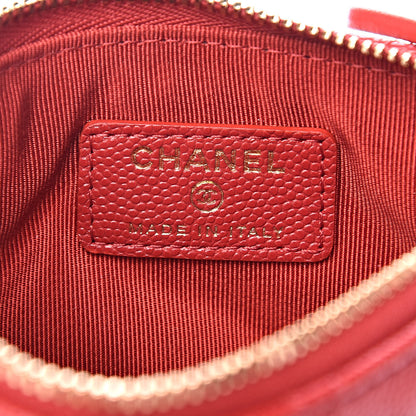 Chanel Caviar Quilted Small Cosmetic Case Red 6 of 8