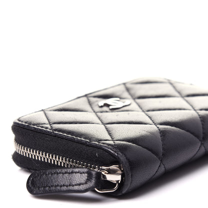 Chanel Lambskin Quilted Zip Coin Purse Black 8 of 10