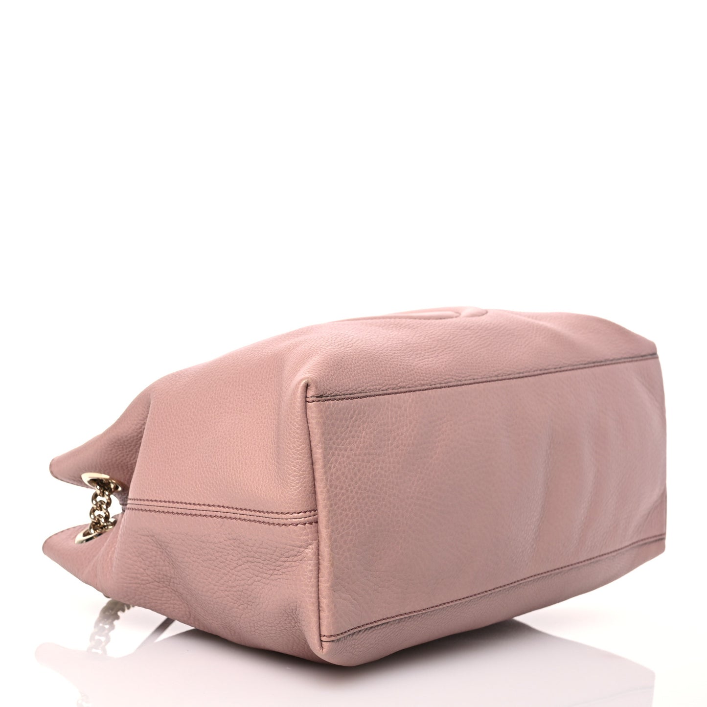 Pebbled Calfskin Medium Soho Chain Shoulder Bag Dark Cipria