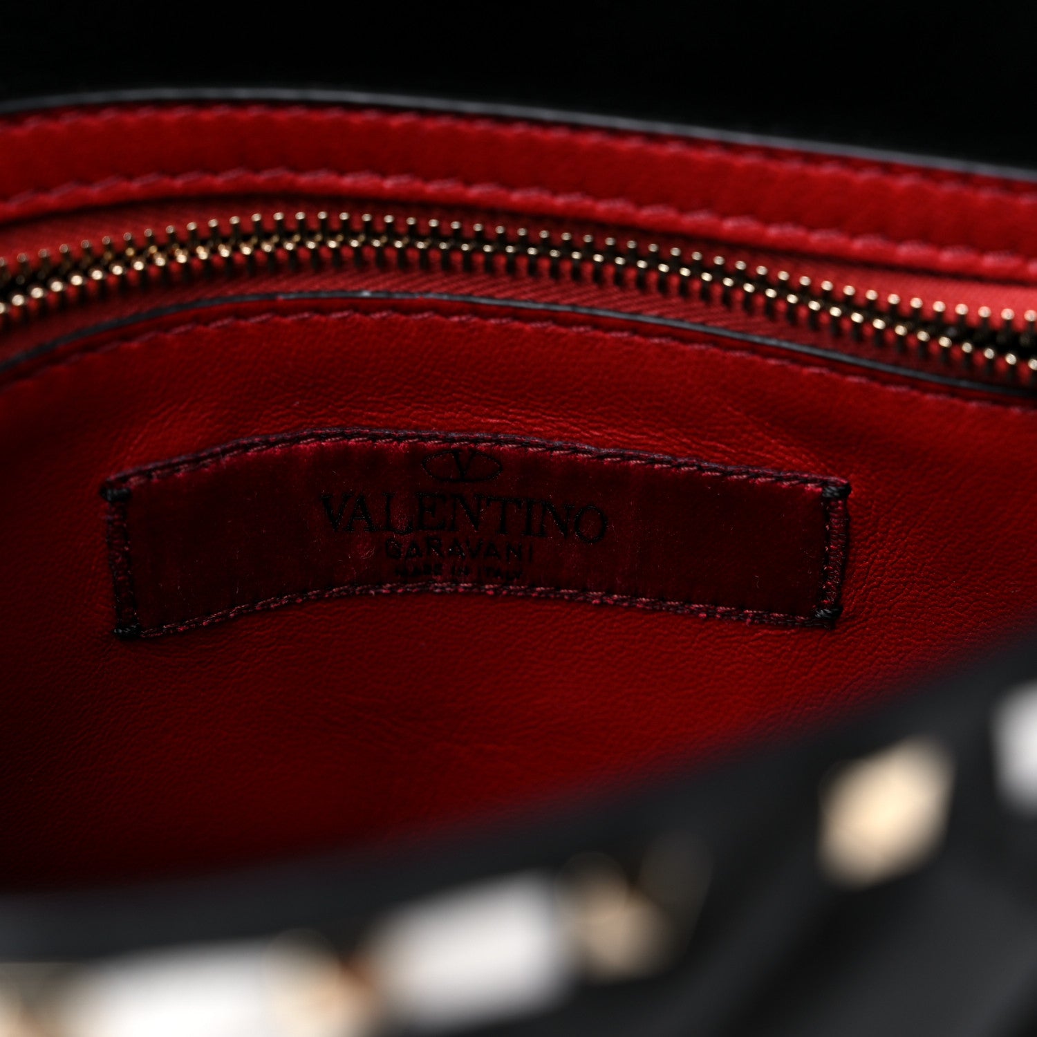 Valentino Garavani Lambskin Vlogo Print Medium Rockstud Spike Shoulder Bag Black 6 of 9