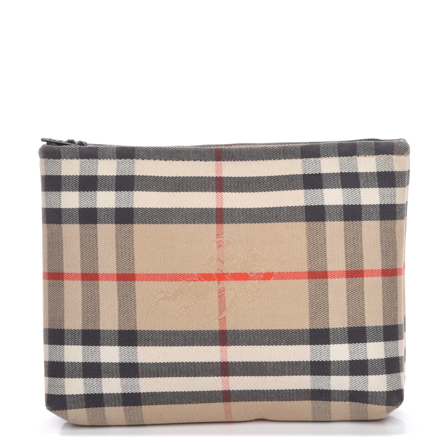 Burberry Canvas Horseferry Check Cosmetic Pouch Camel 1 of 7