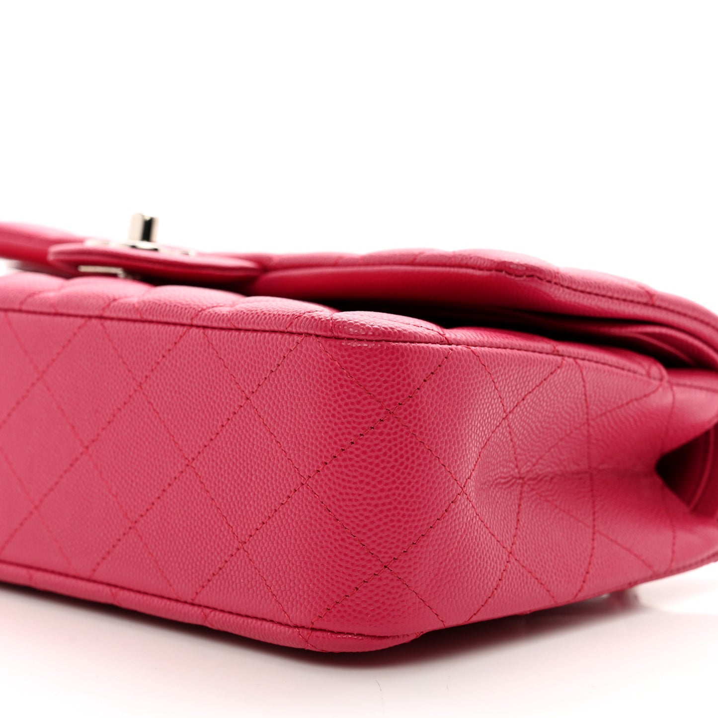 Caviar Quilted Medium Double Flap Dark Pink