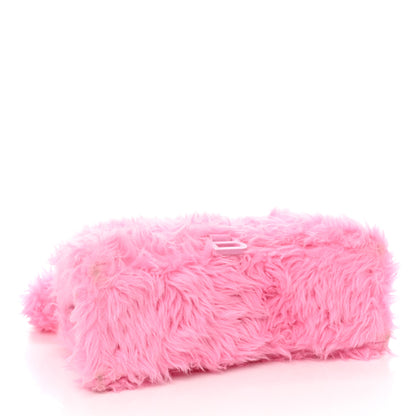 Balenciaga Faux Fur Medium Fluffy Hourglass Top Handle Bag Pink 4 of 13