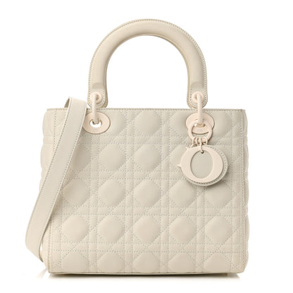 Christian Dior Ultra Matte Calfskin Cannage Medium Lady Dior Latte 1 of 9