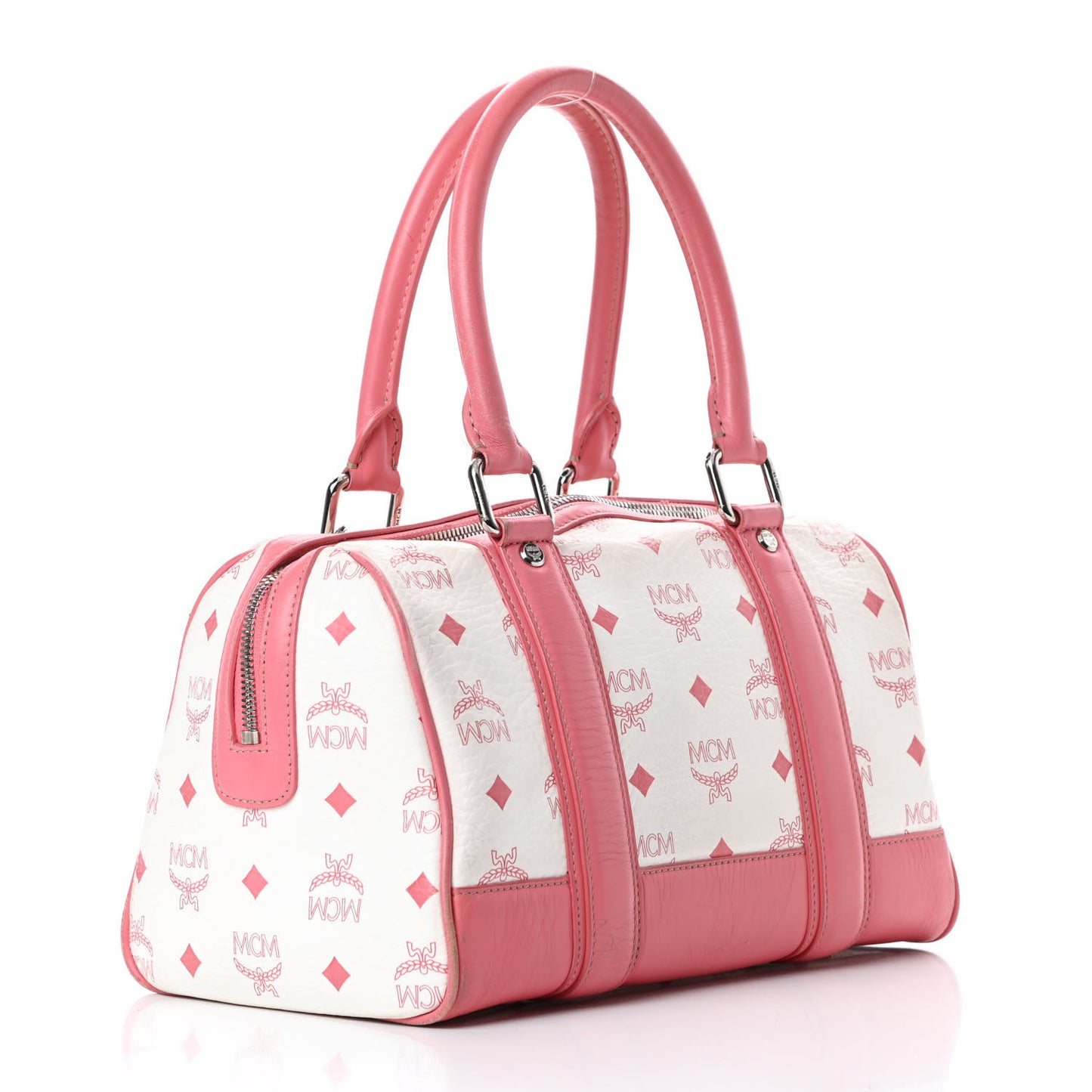 Visetos Small Boston Bag Pink White