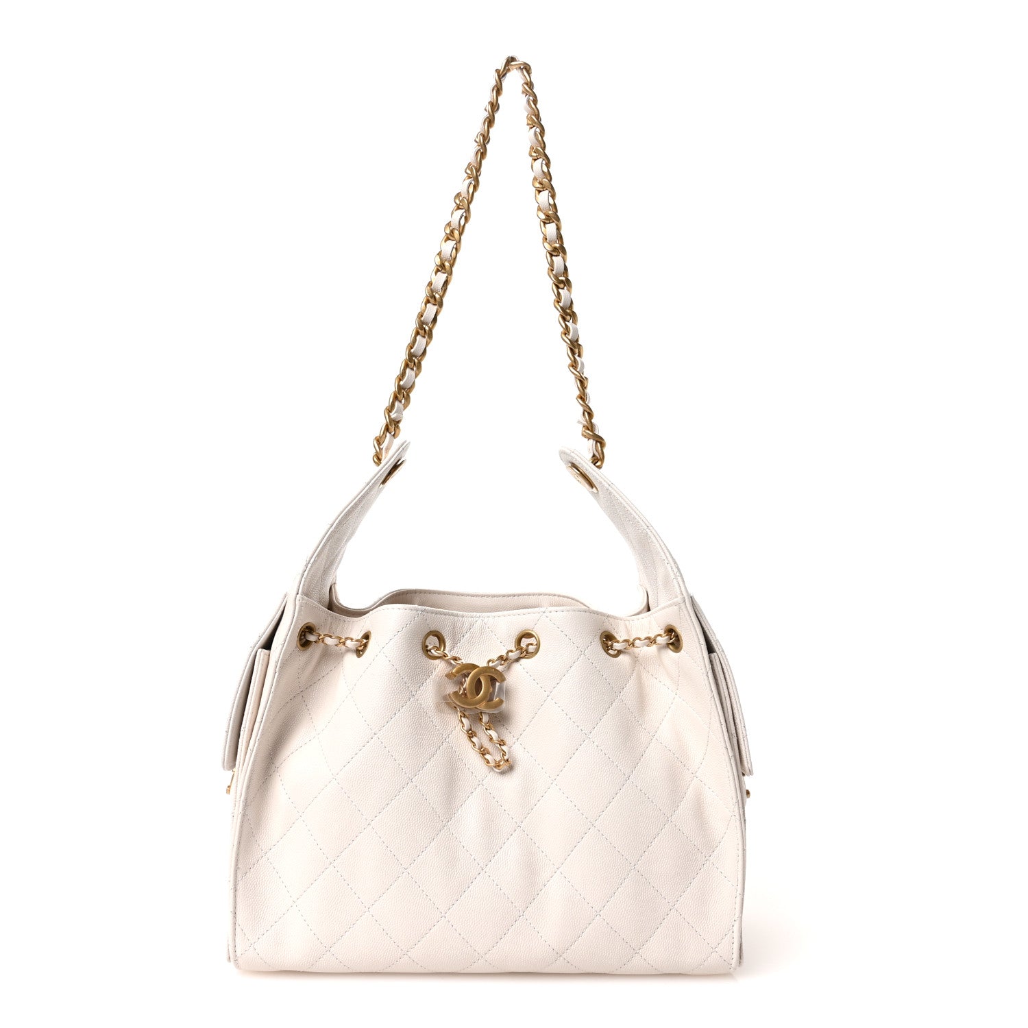 Chanel Caviar Quilted Small Chanel 25 Handbag White 1 of 11