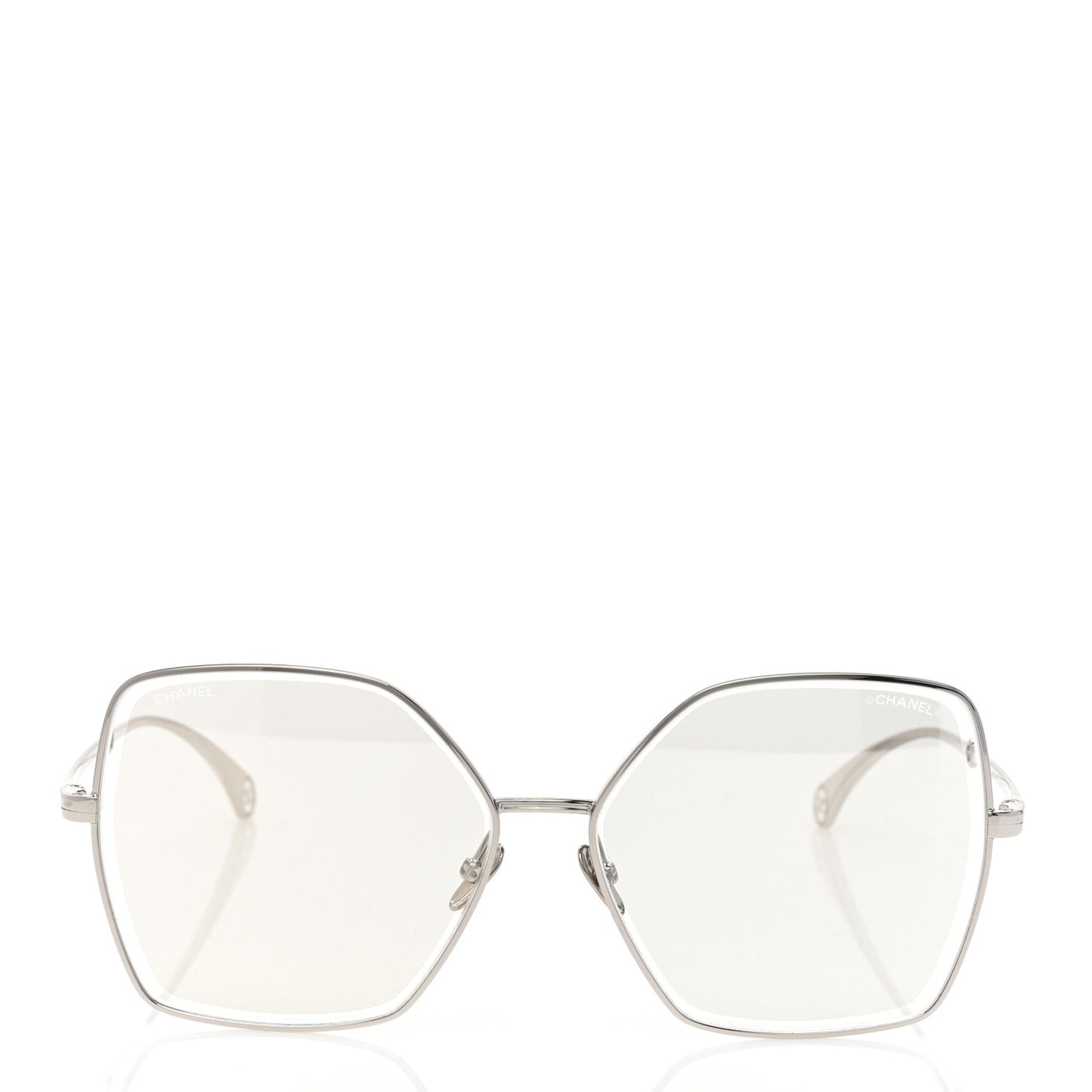 Butterfly Removable Pearl Chain Sunglasses 4262 Silver