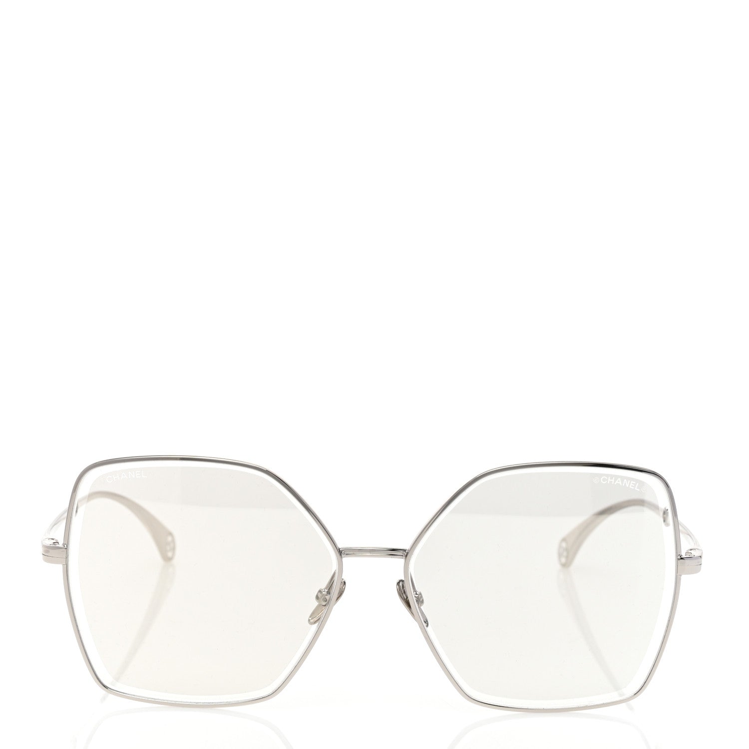 Chanel Butterfly Removable Pearl Chain Sunglasses 4262 Silver 2 of 8