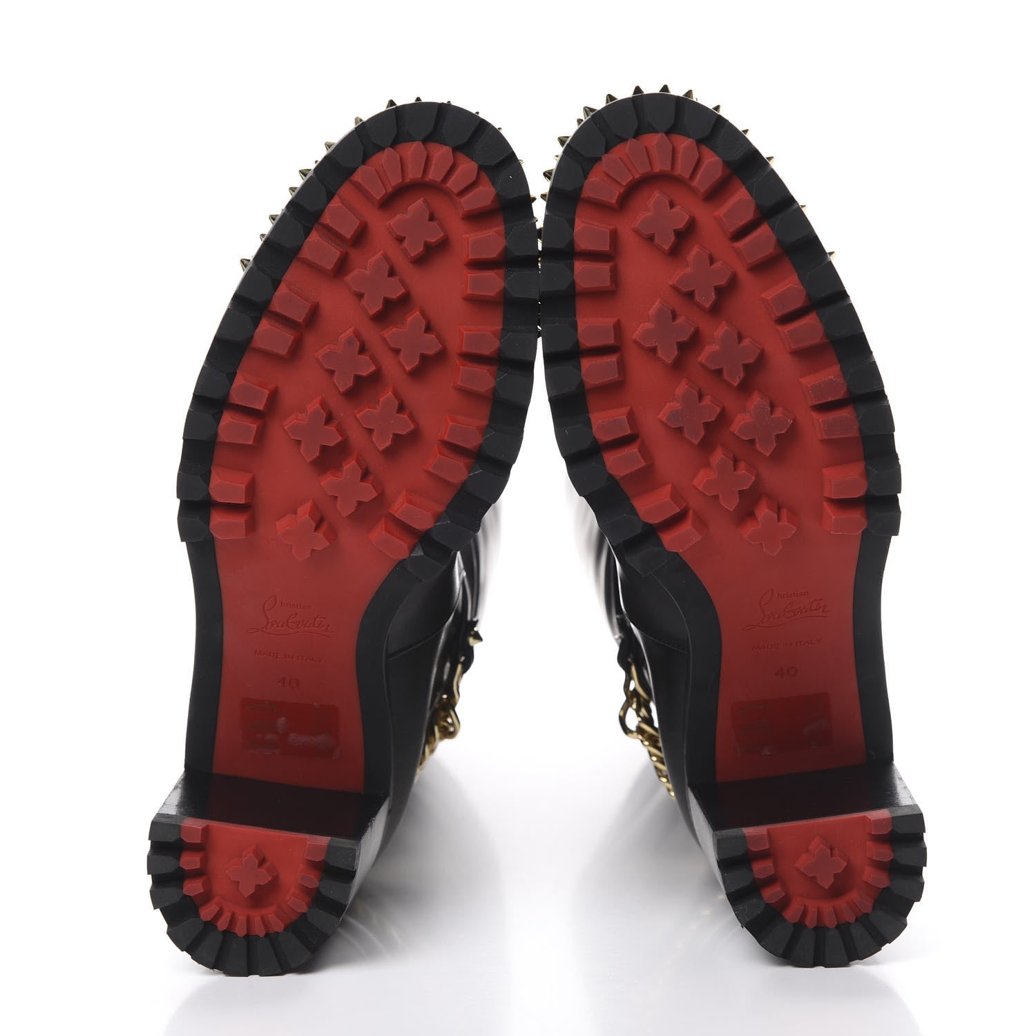 Christian Louboutin Calfskin Napaleona 70 Spikes Boots 40 Black 5 of 15