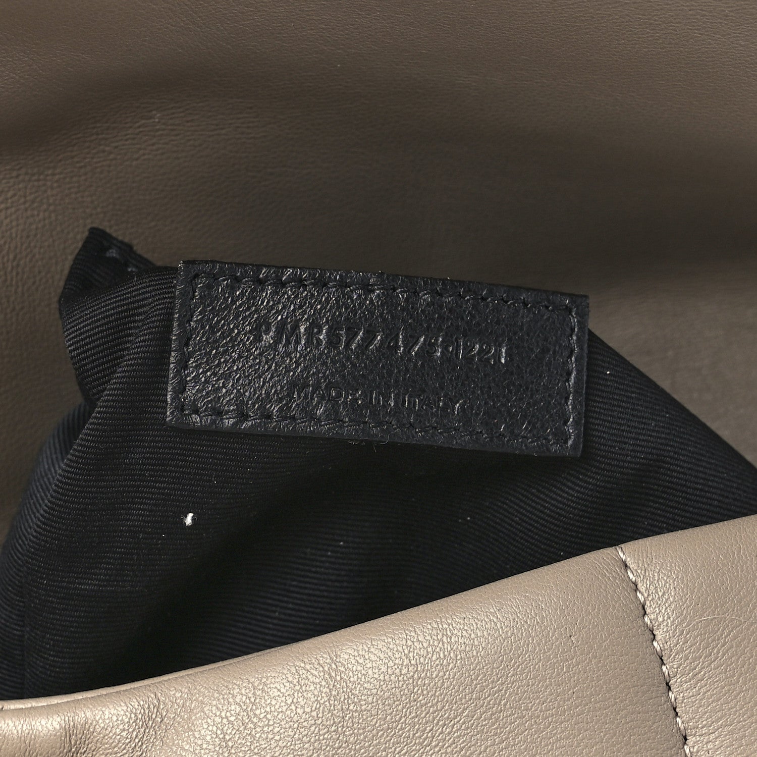 Saint Laurent Lambskin Quilted Medium Loulou Puffer Monogram Chain Satchel Dark Beige 8 of 12