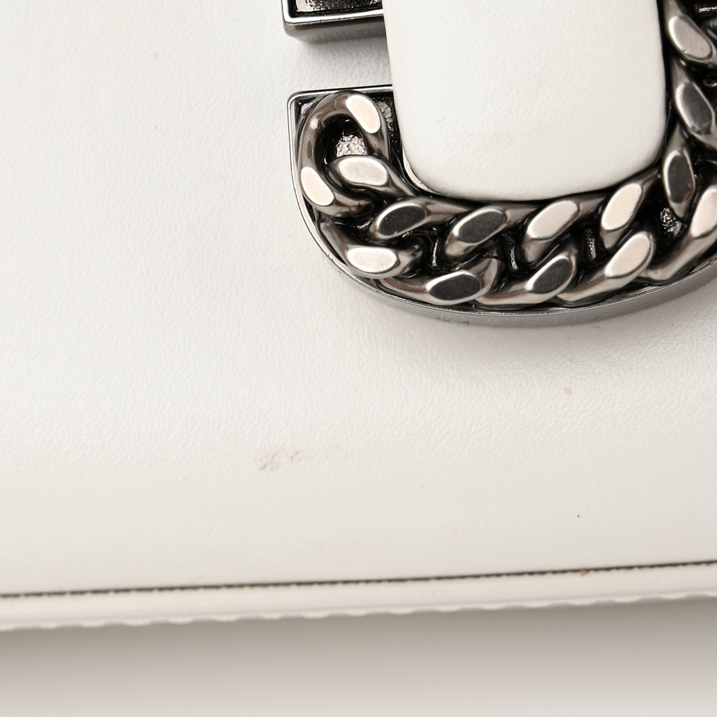 Calfskin Saint Marc Chain Wallet White