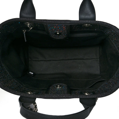 Chanel Calfskin Sequin Small Deauville Tote Black 5 of 10