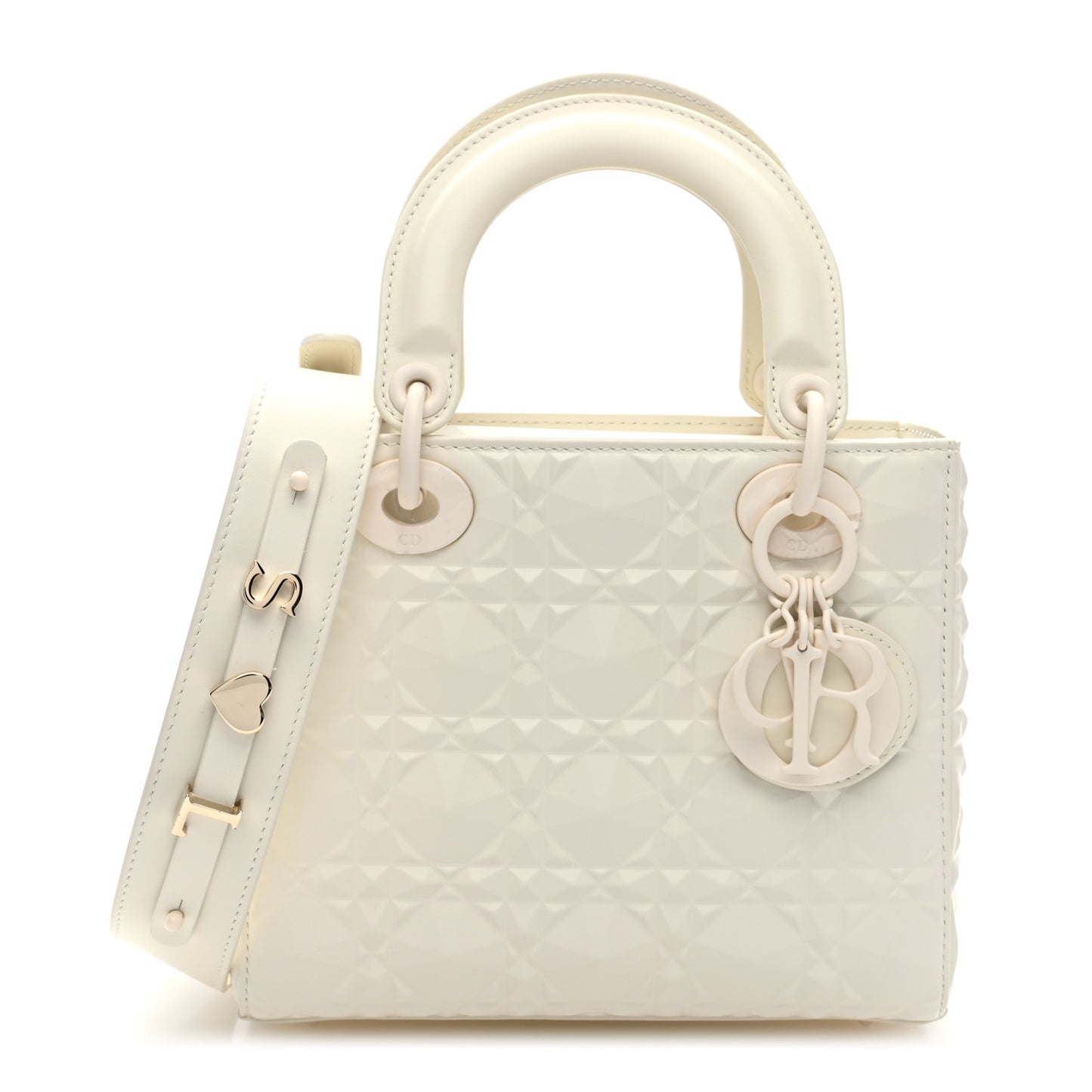 Calfskin Cannage Diamond Small My ABCDior Lady Dior White