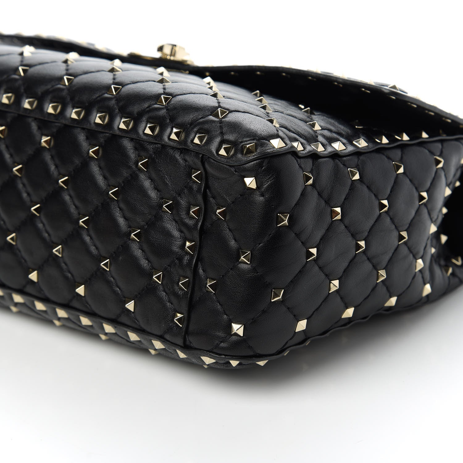 Valentino Garavani Lambskin Large Rockstud Spike Shoulder Bag Black 7 of 10