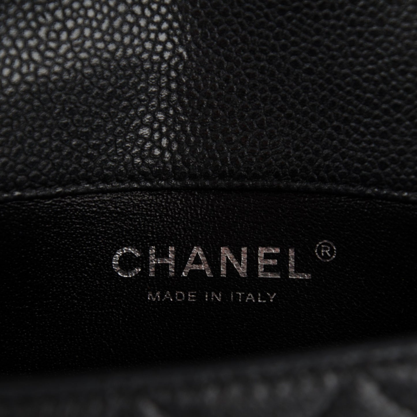 Metallic Caviar Quilted Extra Mini Flap Dark Grey
