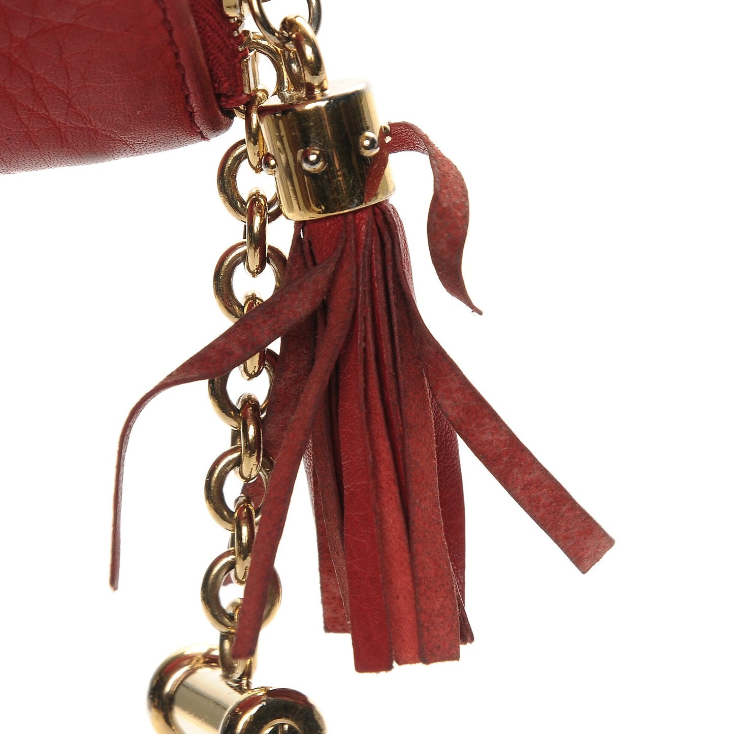 Pebbled Calfskin Soho Key Case Red