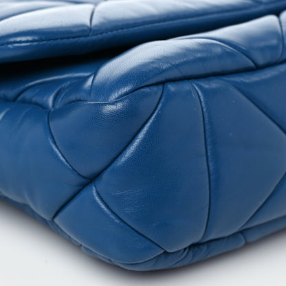 Prada Nappa Re-Nylon Triangle Quilted Large Patchwork System Flap Shoulder Bag Royal 6 of 7