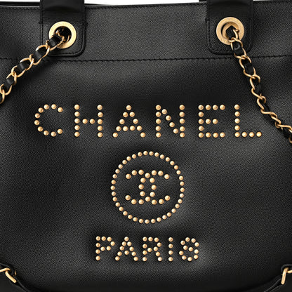 Chanel Caviar Small Studded Deauville Tote Black 8 of 12