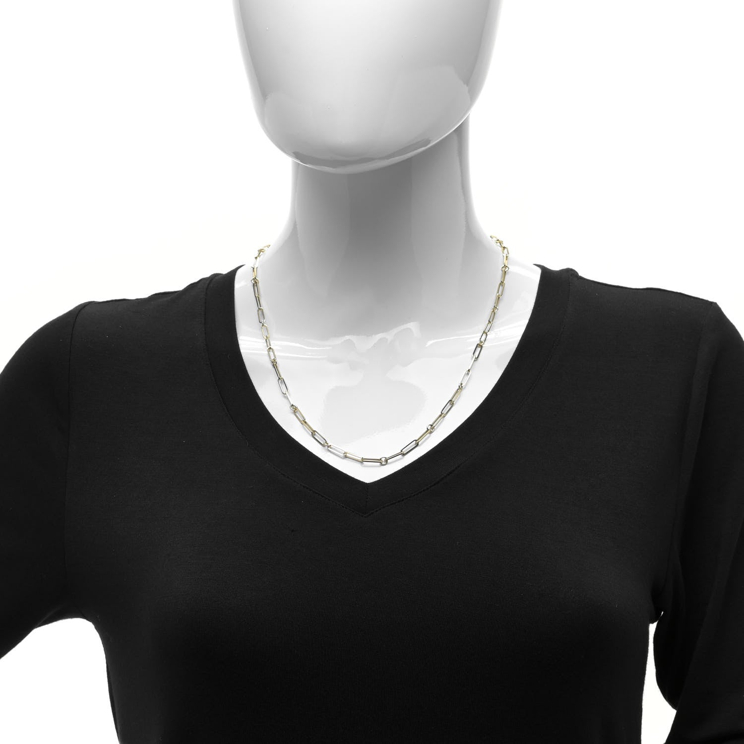 Roberto Coin 18K Yellow Gold Paper Clip Link Necklace 22" 2 of 4