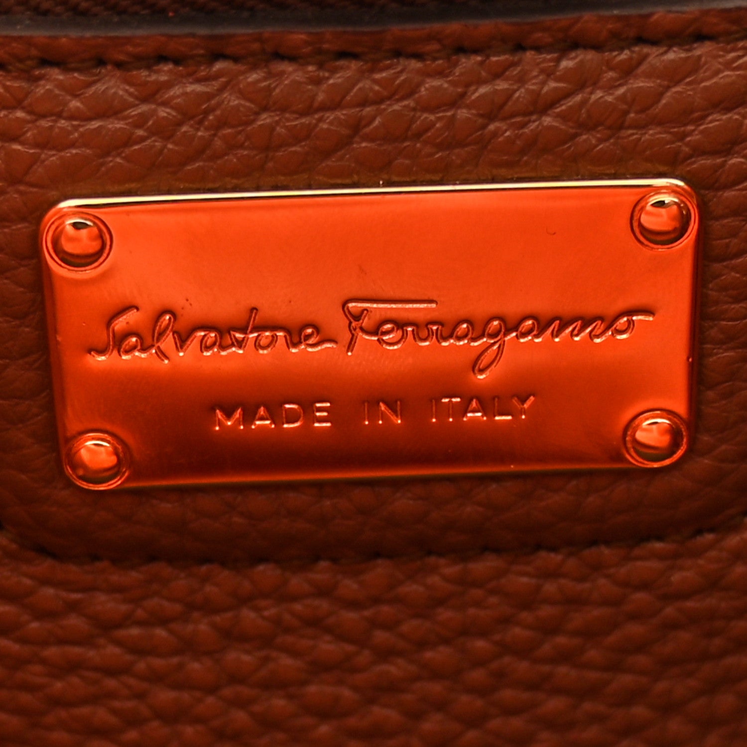 Salvatore Ferragamo Calfskin Double Handle Medium Amy Tote Beige 6 of 10