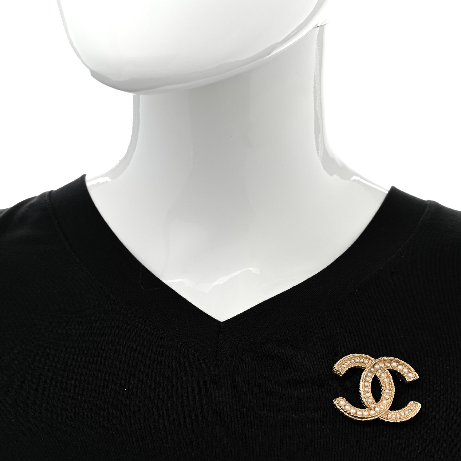Chanel Pearl CC Brooch Gold 2 of 5