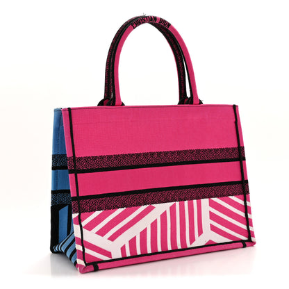 Christian Dior Canvas Embroidered Medium Jungle Pop Book Tote Fuchsia Multicolor 3 of 13
