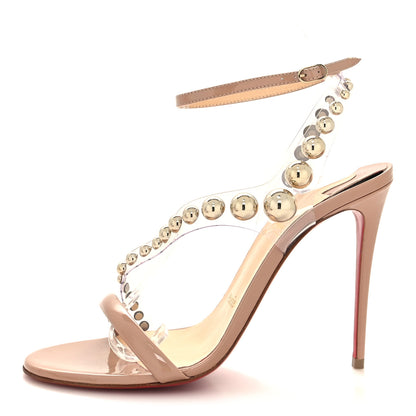 Christian Louboutin Patent PVC Corinetta 100 Sandals 37 Nude 1 of 9