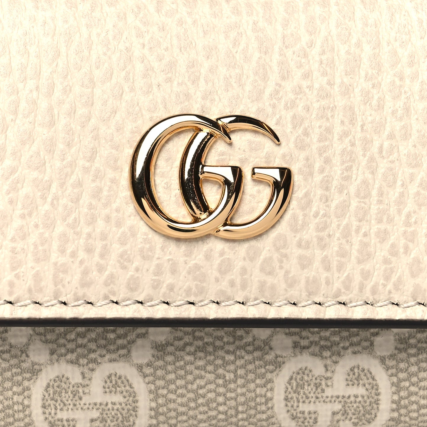 Dollar Calfskin GG Supreme Monogram GG Marmont 6 Key Holder Case Mystic White Beige