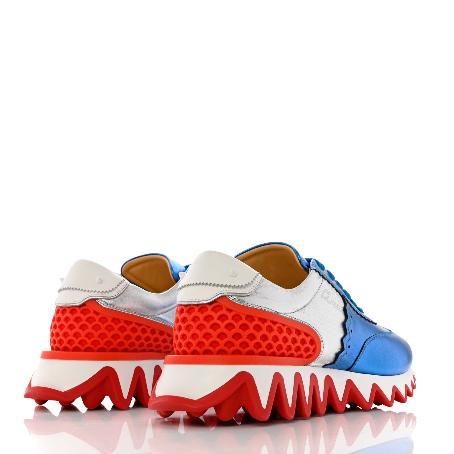Christian Louboutin Laminated Nappa Neoprene Calfskin Mens Loubishark Sneakers 44 Multicolor 4 of 8