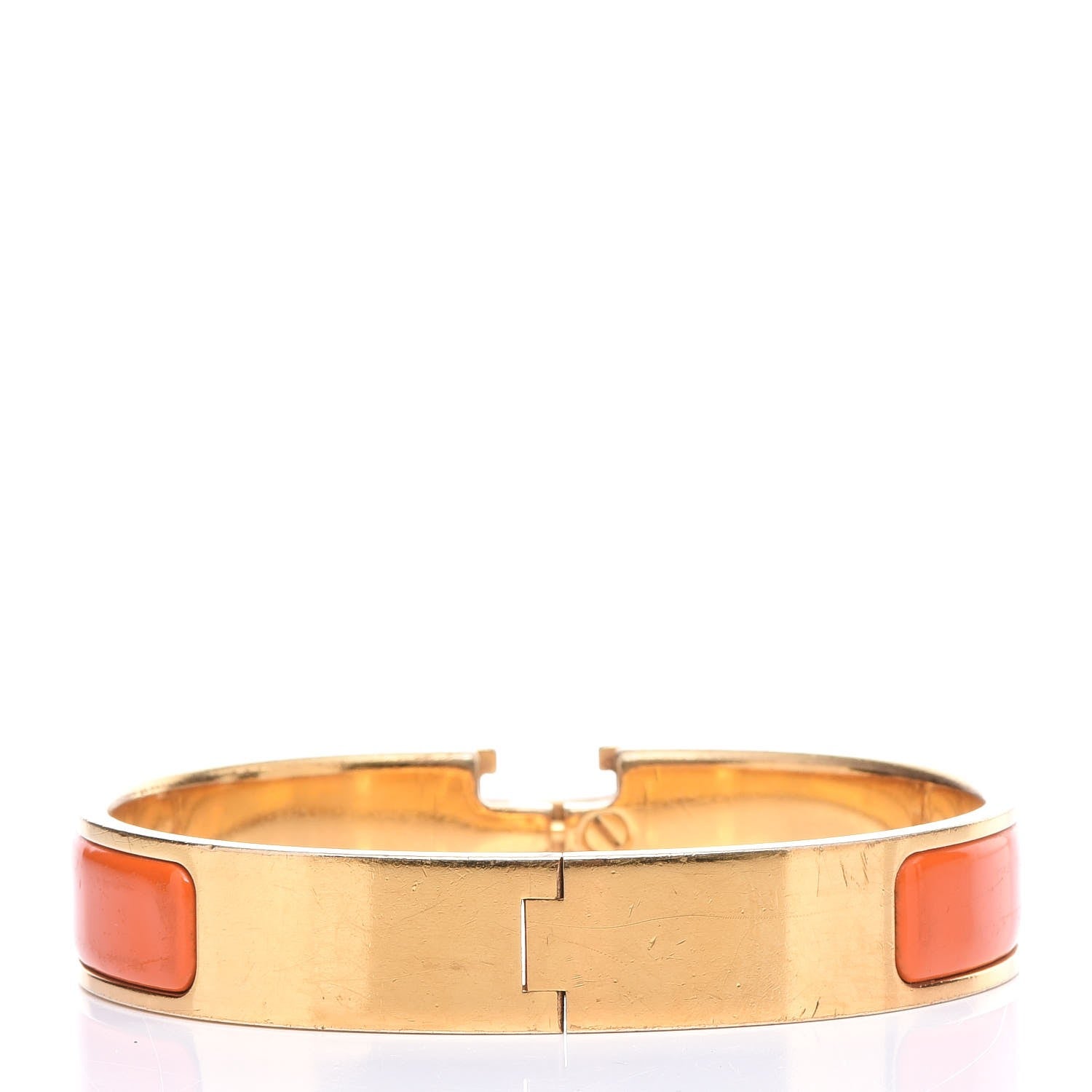 Hermes Enamel Narrow Clic Clac H Bracelet PM Orange 3 of 5