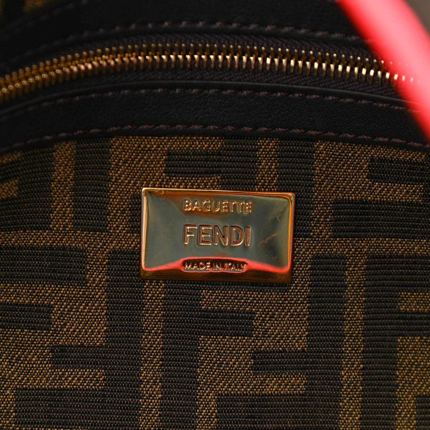 Fendi Fabric Jacquard FF 1974 Baguette Tobacco Moro Fuxia Fluo 6 of 12