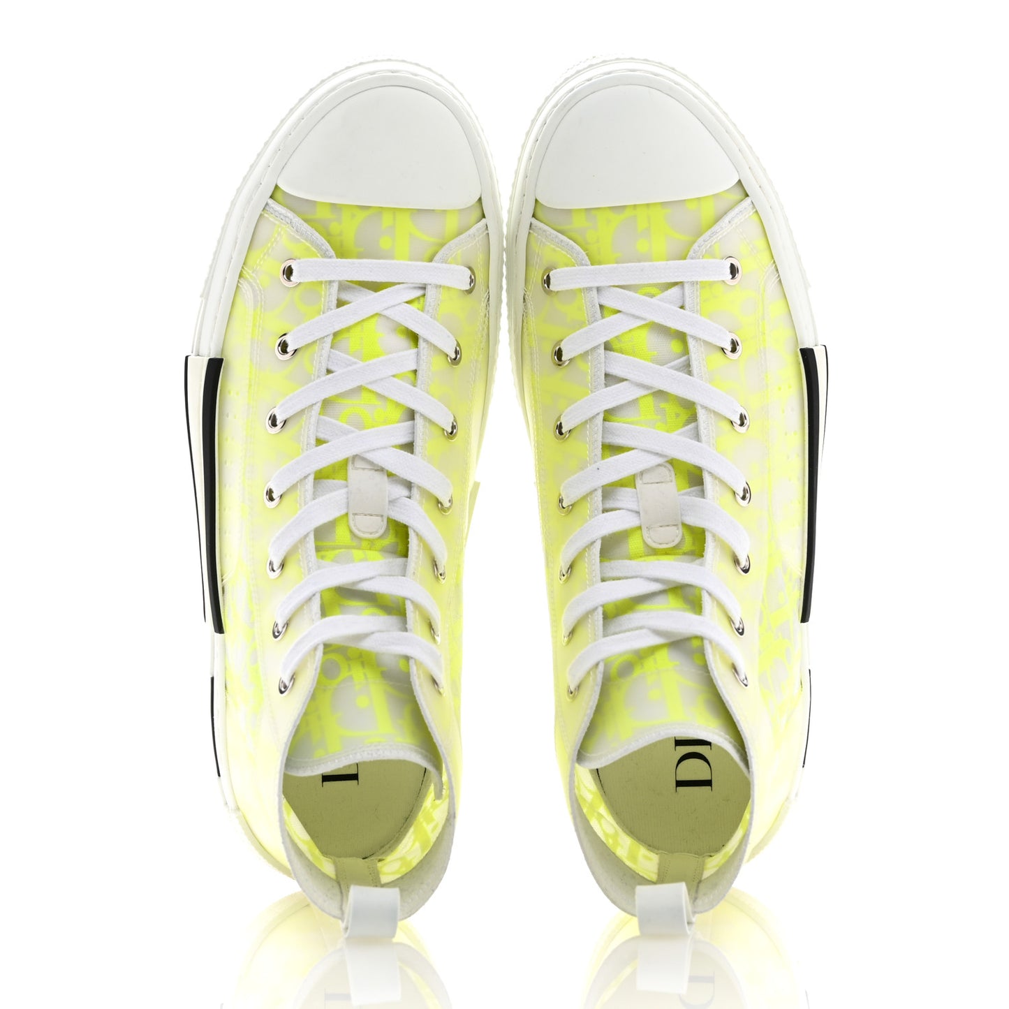 Technical Canvas Oblique Mens B23 High Top Sneakers 42 Yellow